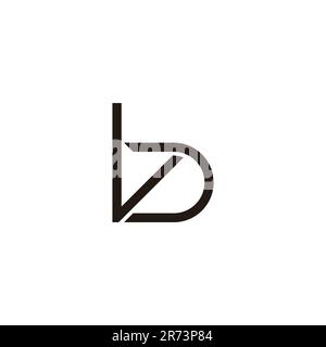 letter vb arrow thin line geometric logo vector Stock Vector