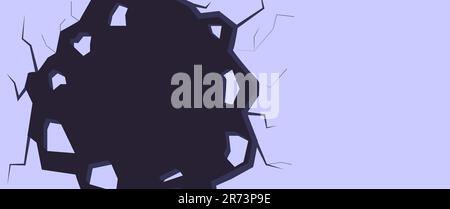 A big hole in the wall. Background for topics of bankruptcy, depression, health problems for websites, presentations and articles Stock Vector