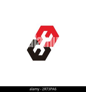 colorful linked wrench simple geometric logo vector Stock Vector