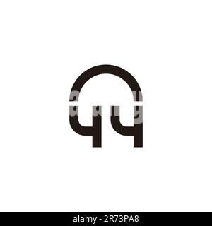 number 44 simple loop geometric line logo vector Stock Vector