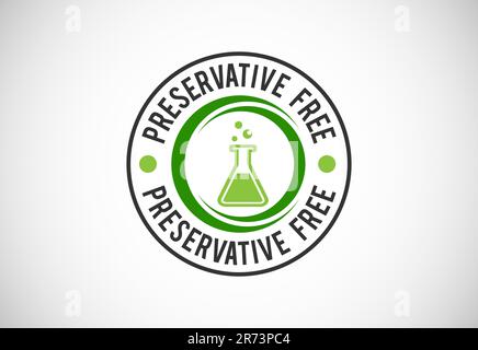 Preservatives free natural organic food package label. No additives, no preservatives. natural food. Vector illustration Stock Vector