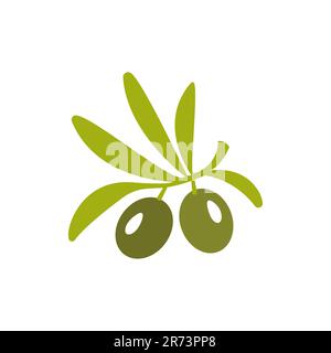 Olive branch on white background Stock Vector