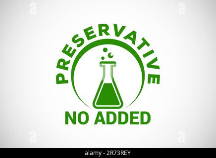 Preservatives free natural organic food package label. No additives, no preservatives. natural food. Vector illustration Stock Vector