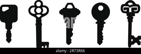 Key silhouette collection isolated vector illustration Stock Vector