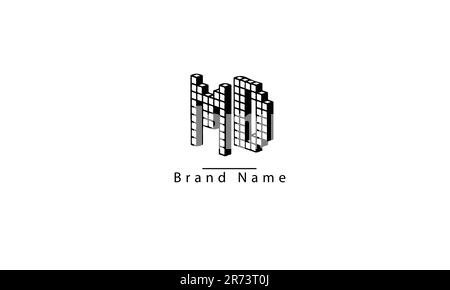 Alphabet letters Initials Monogram logo MD DM M D Stock Vector