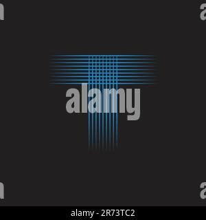 letter t stripes motion lines symbol decoration vector Stock Vector