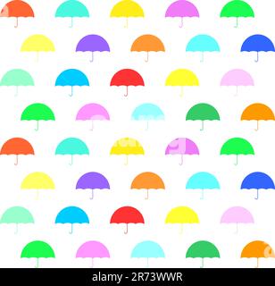Multi colored umbrellas Seamless pattern Isolated vector illustration Stock Vector