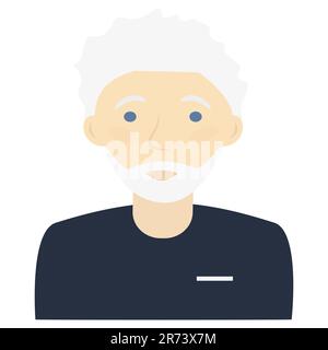 Elderly man portrait Man face avatar  Design element Vector illustration Isolated on white background Stock Vector