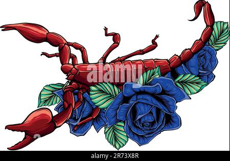 draw colored animal scorpion vector illustration design Stock Vector