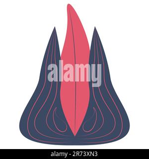 Magic fire flower Decorative abstract pattern Design element Vector illustration Isolated on white background Stock Vector