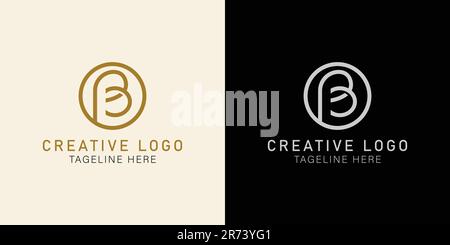 Letter B logo with circle shape style. ob, bo, b inside o rounded. Simple vector design editable Stock Vector