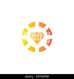 golden shine diamond swirl gradient logo vector Stock Vector