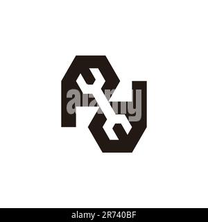 letter pd wrench simple geometric logo vector Stock Vector
