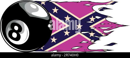 vector illustration of Eight Ball hand draw Stock Vector