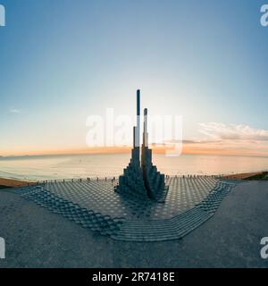 July 16, 2022: dawn at Nghinh Phong cape, Tuy Hoa city, Phu Yen province, Vietnam Stock Photo