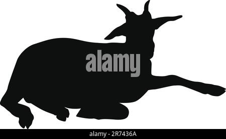 Goat silhouette vector Stock Vector
