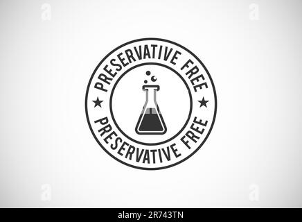 Preservatives free natural organic food package label. No additives, no preservatives. natural food. Vector illustration Stock Vector