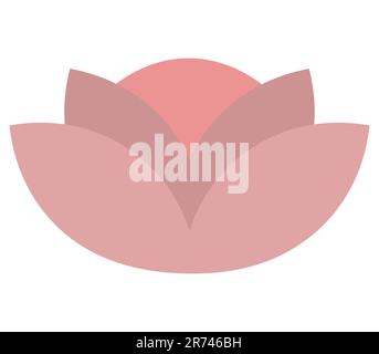 Water lily Pink lotus flower Monochrome vector illustration Isolated on white background Stock Vector