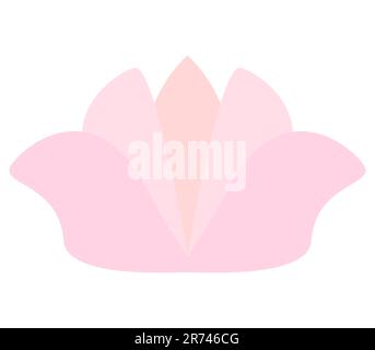 Pink lotus flower Monochrome vector illustration Isolated on white background Stock Vector