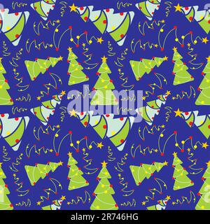 fully editable vector illustration seamless pattern with christmas items Stock Vector