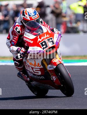 PHILLIP ISLAND, AUSTRALIA - OCTOBER 16: Jake Dixon of United Kingdom on the Aspar Team Gasgas during the Moto2 race at The 2022 Australian MotoGP at The Phillip Island Circuit on October 16, 2022 in Phillip Island, Australia. Stock Photo