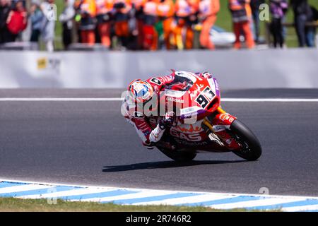 PHILLIP ISLAND, AUSTRALIA - OCTOBER 16: Jake Dixon of United Kingdom on the Aspar Team Gasgas during the Moto2 race at The 2022 Australian MotoGP at The Phillip Island Circuit on October 16, 2022 in Phillip Island, Australia. Stock Photo