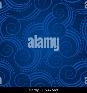 Seamless blue swirls background. This image is a vector illustration. Stock Vector