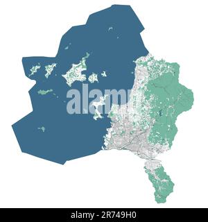 Vector map of Matsuyama, Japan. Urban city road map poster illustration ...