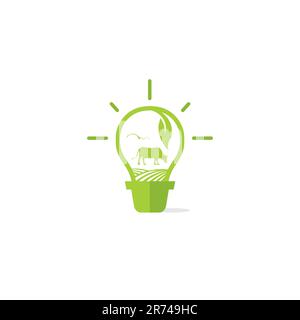 Nature Farm Logo Unique and simple Stock Vector