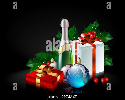 christmas background, this illustration may be useful as designer work Stock Vector