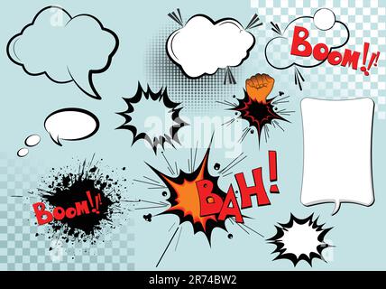 Big set of comic elements for your design Stock Vector