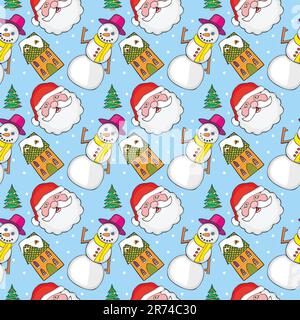 fully editable vector illustration seamless pattern with christmas items Stock Vector