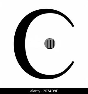 Lunate sigma greek sign isolated on white background Stock Vector