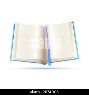 illustration of open book on white background Stock Vector