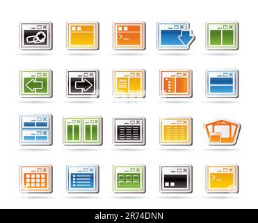 Application, Programming, Server and computer icons vector Icon Set 2 Stock Vector