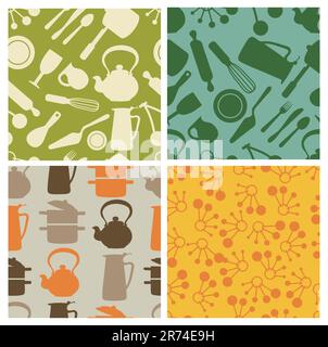 kitchen - seamless pattern Stock Vector
