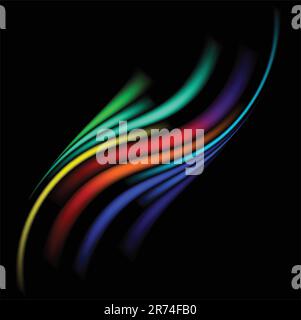 Color wavy abstract bright background for design. Black release. Stock Vector