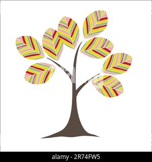 REtro colorful tree for you. Vector illustration Stock Vector