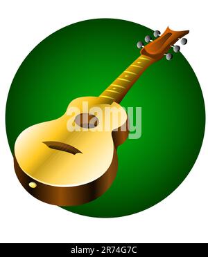 Guitar music instrument in circle - vector illustration Stock Vector