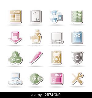 Server Side Computer icons - Vector Icon Set Stock Vector