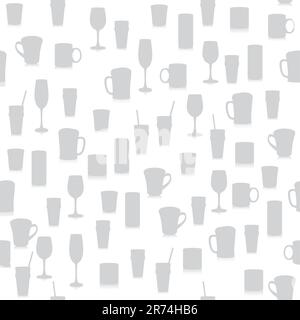 fully editable vector illustration seamless pattern with different glasses Stock Vector