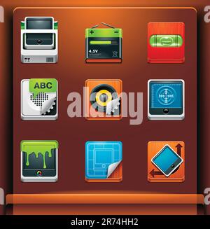 Mobile devices apps/services icons. Part 9 of 12 Stock Vector