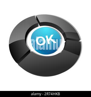 illustration of ok button on white background Stock Vector