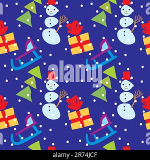 fully editable vector illustration seamless pattern with christmas items Stock Vector