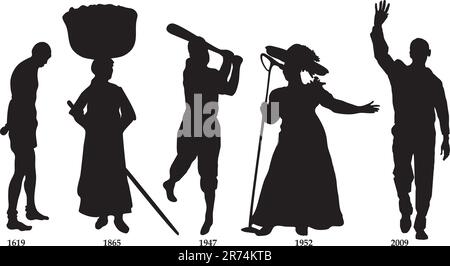 Vector Illustration timeline for Black History month. Stock Vector