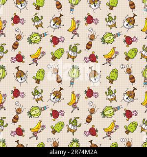 cute cartoon seamless pattern,vector illustration Stock Vector