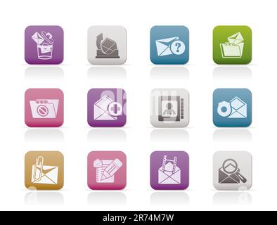 E-mail and Message Icons - vector icon set Stock Vector