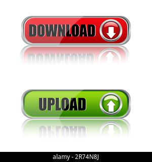 illustration of download buttons on white background Stock Vector