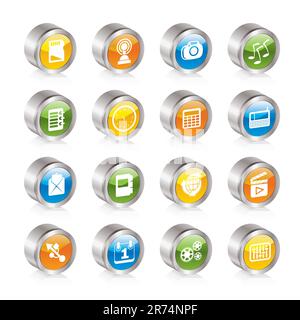 Phone  Performance, Internet and Office Icons - Vector Icon Set Stock Vector