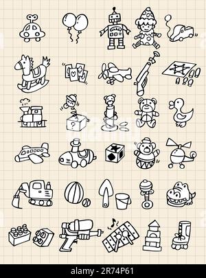 hand draw toy element Stock Vector